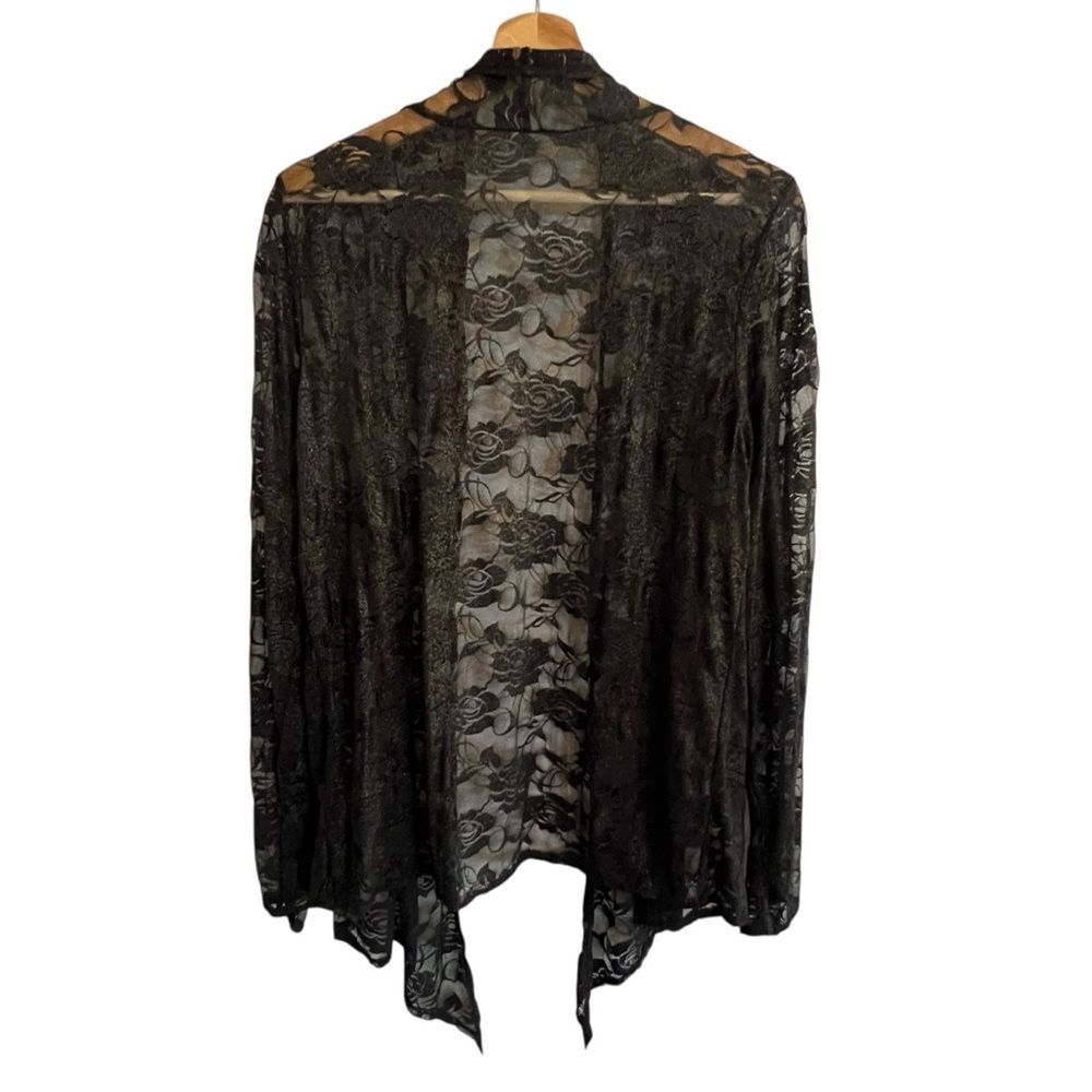 Mod Land Womens Black Lace Whimsigoth Cardigan Size M Sheer Boho Fairy Grunge - Picture 3 of 7
